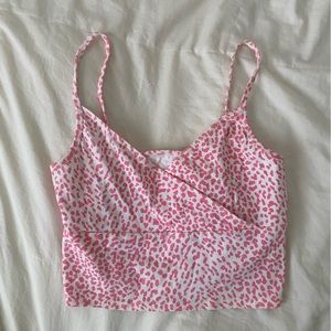 SHEIN pink leopard print top
